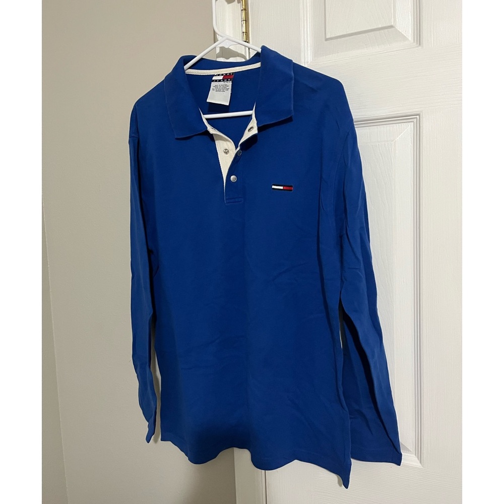 Tommy men’s long sleeves polo shirt- size XL- signature blue